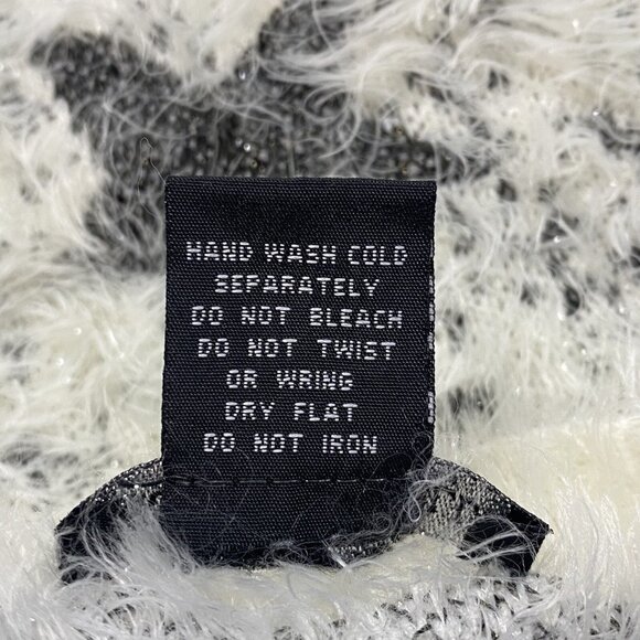 LAUREN MICHELLE Women Eyelash Stars Pullover Sweater Sz XL White Metallic 29-11 - Picture 13 of 13